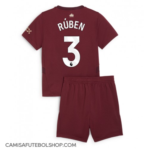 Camisa de time de futebol Manchester City Ruben Dias #3 Replicas 3º Equipamento Infantil 2024-25 Manga Curta (+ Calças curtas)